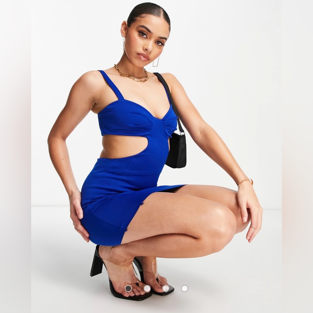 ASOS Design Cut Out Blue Mini Dress